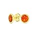Minimalistische Runde Created Orange Feuer Opal Lünette Setting Ohrstecker für Frauen Oktober Geburtsstein 14K Gelbgold Platte. 925 Sterling Silber 5MM