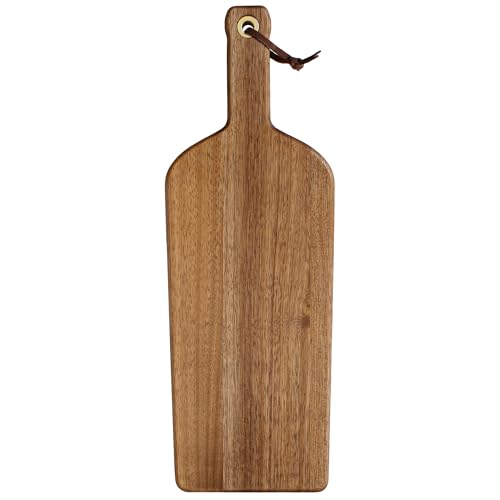 Tablero de Cortar y Bandeja para Quesos en Forma de Botella de Vino de Madera de Acacia Rock & Branch – Tabla Decorativa para Cocina y Regalo Ideal para Amantes del Vino, Anfitriones y Entretenimiento miniatura 1
