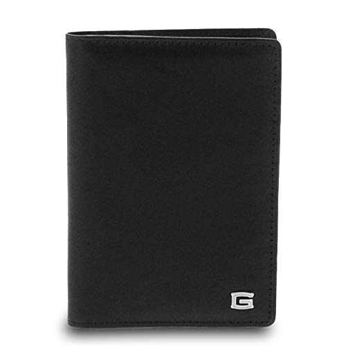 GIUDI ® - Funda para pasaporte de piel de vacuno, funda pasaporte, piel auténtica, cartera, tarjetero, hombre mujer, unisex, tarjetero, fabricado en Italia., Negro (Negro) - 7240/GD