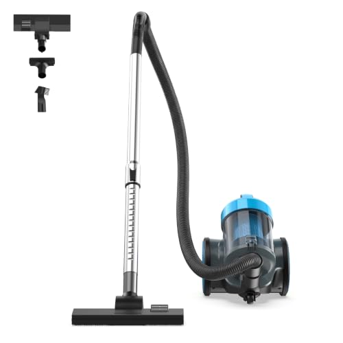 Image of NEWBULIG Canister Vacuum Cleaners for Home, Bagless Vacuum Cleaner, Blue
