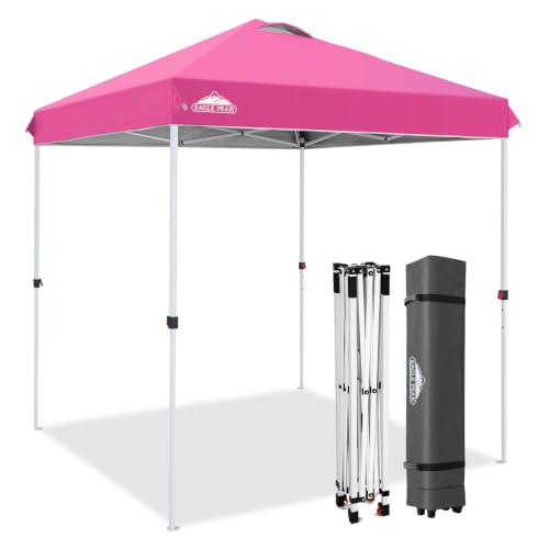 EAGLE PEAK 6.6x6.6 Pop Up Canopy Tent Easy Up Canopy Outdoor, Pink