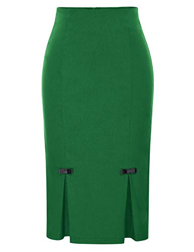 Belle Poque Gonna a Tubino da Uomo in Stile Vintage Anni Cinquanta da Bambina in Stile Anni '50. Verde Scuro (587-6) X-Large