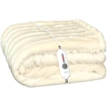 Therapedic Luxe Heated Throw Plug-in Electric Blanket with 4 Heat Settings, Faux Fur and Sherpa, Auto Shut-Off, Machine Washable, ETL Certified 50x70 Inches, Ivory