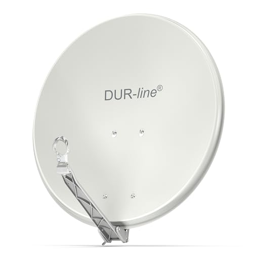 DUR-line Select 60cm x 65cm Alu Satelliten-Schüssel Hellgrau - [ Test SEHR GUT *] Aluminium Sat-Spiegel