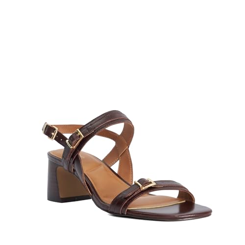 Image of Dune London Ladies JIVING Mid Height Block Heel Sandals Size UK 4 Block Heeled Sandals