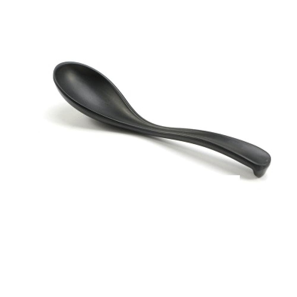 Cuillères chinoises en mélamine lot de 10 grandes cuillères à soupe noires manche long pour restaurant