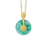 Collares S Vintage Chapado en Oro Natural Africano Jade Seguro Hebilla Colgante Collar Diseño Creativo Forma Geométrica Mujer Judío...