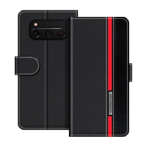 UOGNADGD Lederhülle Kompatibel mit Volla Phone Quintus Klappbares Portemonnaie-Hülle mit Magnetverschluss Ständer & Kartenfächern stoßfestem Schutz (Schwarz)