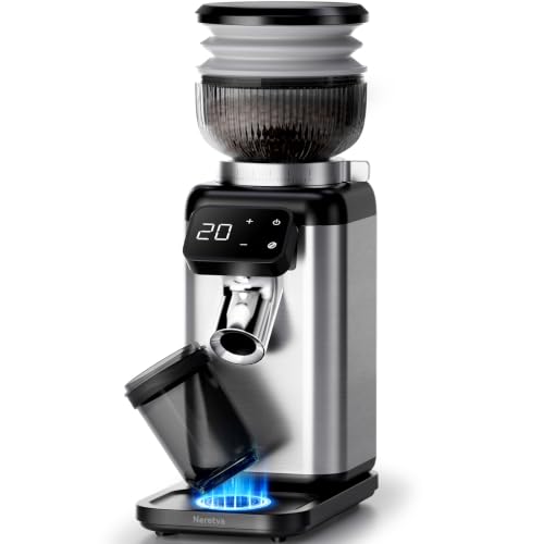 Neretva Kaffeemühle Professionelle 40 Präzisionsschleife Kaffeemühle Elektrisch Gleichmäßige Mahlung&Antistatik&Rückstandsfrei Kaffeemühle Kegelmahlwerk Espresso/Filterkaffee/French Press/Moka-Kanne
