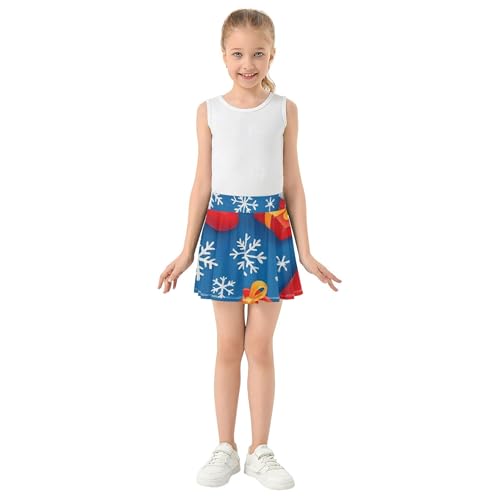 Girls' Shorts Athletic Skorts Red Christmas Stocking Snowflake Toddlers Tennis Skirts Outfit School Skirt 3t3