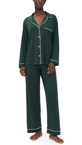 Image of Eberjey Gisele Classic Women's Pajama Set | Long Sleeve Shirt + Long Pants