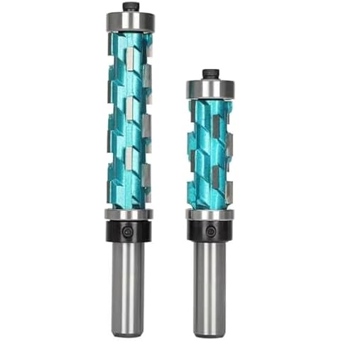 2PCS Flush Trim Router Bit 1/2 Shank for Woodworking Trimming, Double Bearing Spiral Trimmer 3-7/8" and 4-7/8" Size, Spiral Flush Trim Router Bit 1/2 Shank for Solid Wood Panels Cover