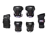 KIT DE PROTEÇÃO FILA JR GIRL FP BLK/PNK - TAM. XP