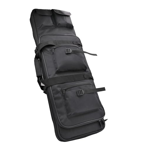 Silfrae Shotgun Bag Tactical Rifle Case Shotgun Backpack Gun Case (Black, 85cm)
