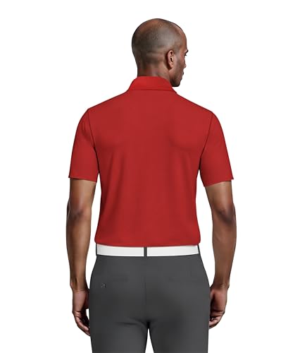 PGA TOUR Men's Big and Tall Airflux Short Sleeve Solid Golf Polo-Shirts, Chili Pepper, 3X - Thumbnail 2