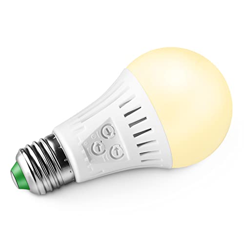 Elrigs E27 LED Lampe mit Bewegungsmelder und Dämmerungssensor, 7W ersetzt 60W Glühbirne, Reichweite, Zeit- und Dämmerungsschwelle einstellbar, Warmweiß (3000K)