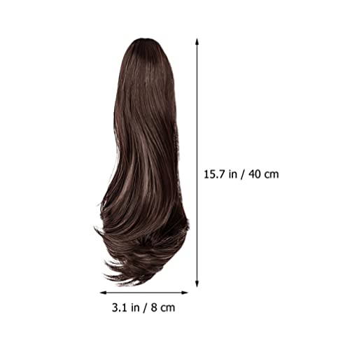 KALLORY Extensão De Rabo De Cavalo Clipe De Garra Longa Reta Extensão De Cabelo Ondulado Grampo De M