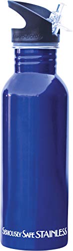 New Wave Enviro Tinted Stainless Steel Water Bottle, 600mL Capacity, Flip & Sip Cap for Easy Hydration, Durable and Lightweight Design, Vibrant Blue Finish