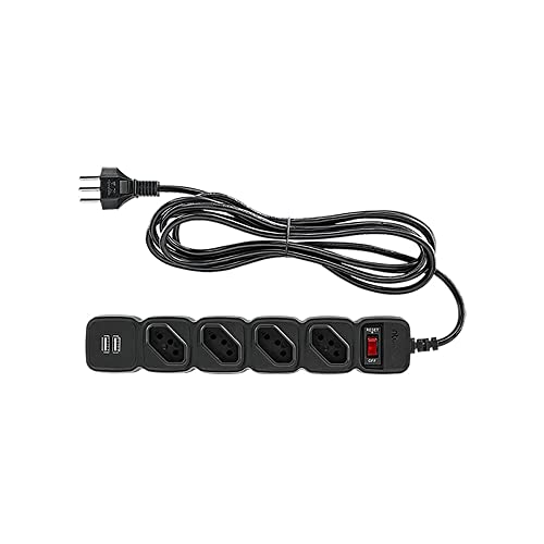 Filtro de linha com 4 tomadas e 2 entradas USB EPE 204+ Preto Intelbras