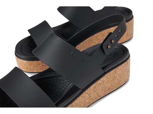 Crocs Femme Brooklyn Cork Low Wedge Sandales, Black/Black, 36/37 EU
