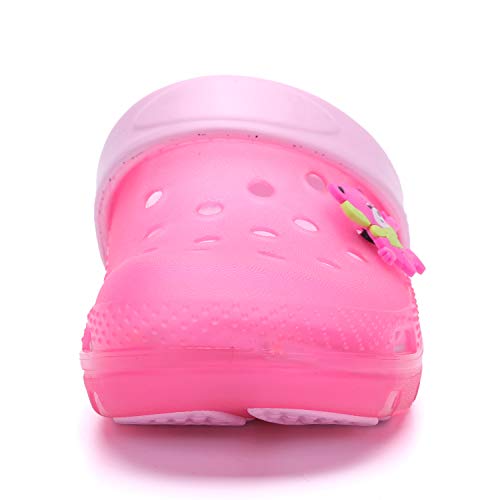 Nishiguang Kids Cute Led Flash Lighted Garden Shoes Clogs Sandals Children Boys Girls Toddlers Summer Breathable Slippers Pink 22 #TOP6