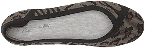 Clarks Women's Carly Wish Ballet Flat, Dark Olive Animal Print Knit, 9 | Image 4