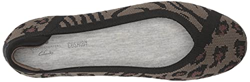 Clarks Women's Carly Wish Ballet Flat, Dark Olive Animal Print Knit, 8 #TOP4