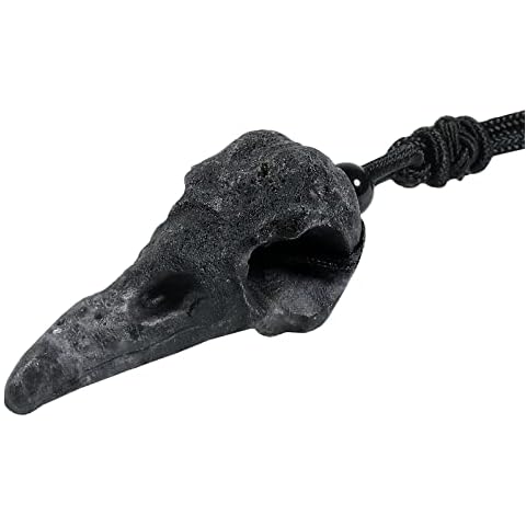 mookaitedecor Agate Raven Skull Necklace Cover