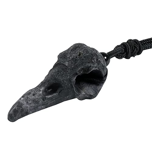 Image of mookaitedecor Healing Crystal Raven Skull Pendant Necklace for Men Women