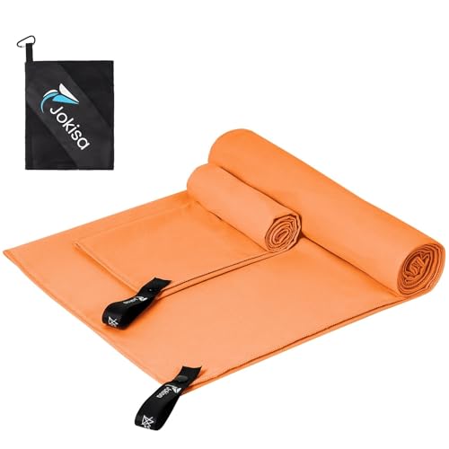 Jokisa Mikrofaser Handtuch 2er Set, 180X90cm Strandtuch Mikrofaser + 80X40cm Sporthandtuch… – Ansicht 1