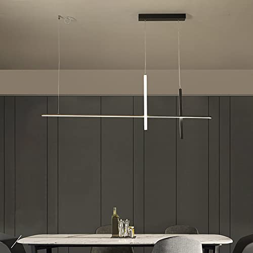 Lustre mince moderne pour îlot contre la fatigue visuelle avec lampe suspendue