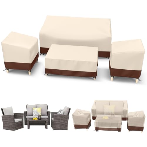 STARTWO Outdoor Waterproof Patio Furniture Covers, Beige, Large