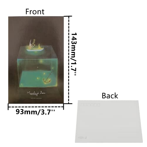 Zhu Yu Chun 30Pcs Vintage Luminous Postcard Glow In The Dark Moon Light Greeting Post Card Novelty Xmas Greeting Cards Gift (Moonlight) #TOP1