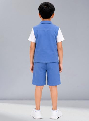 Image of 3BROS Kids Cotton Shirt Shorts Set for Boys Kids Clothing /Boys Clothing Set (Party /Festive) Wear