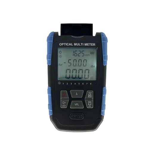 Máquina Multifuncional for Pruebas de Fibra óptica, Todo en uno, con Prueba de Red, VFL de 15 MW, iluminación LED, medidor de Potencia óptica OPM de 1577 NM.(50 26dB Rechargeable)