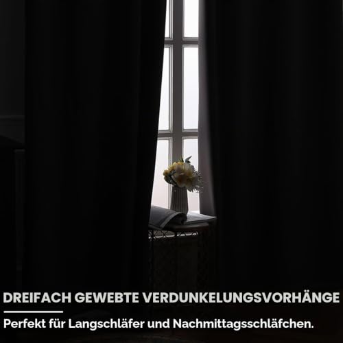 DWCN Verdunkelungsvorhänge Thermovorhänge Vorhänge Blickdicht Kräuselband – Ansicht 6