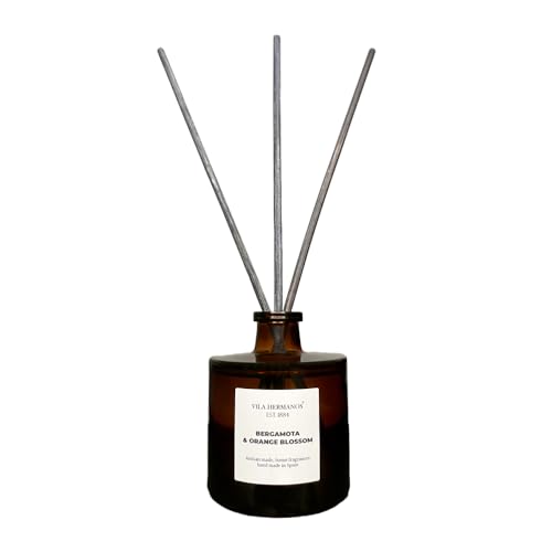 IMPACTE Milano. Mikado Aromático, Envase de Diseño Color Oscuro, Difusor Perfumado para el Hogar, Dos Fragancias Disponibles. Fabricado por Vila Hermanos (Bergamota & Orange Blossom)