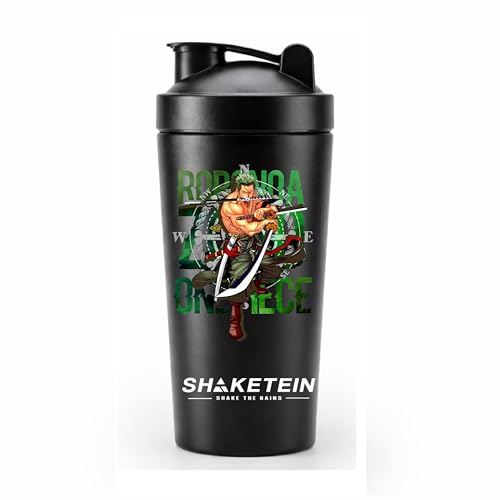 Image of Stainless Steel Gym Shaker Bottle 750ml | Leak Proof Protein Mixer Shaker | BPA Free | Metal Sports Water Bottle for Gym, Workout & Fitness (Anime-20-BLACK)