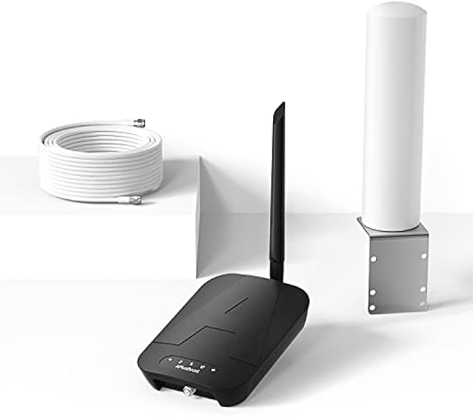 Cell Phone Booster for Band 12/17/5/2/25/4, Cell Booster for Home/Cabin/Office/Studio, Boosts 5G 4G LTE Voice/Data, Multi-User and Device, Cellular Repeater Kit up to 3000 sq ft, FCC Approved