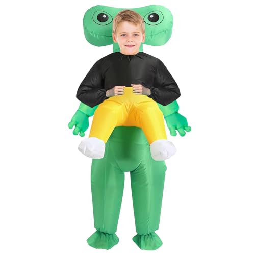 SQINGG Déguisement Gonflable d'extraterrestre Costume Alien convient au cosplay pour Halloween Noël cosplay robe de fête et les spectacles Costume de luxe gonflable (A 120-150 cm)