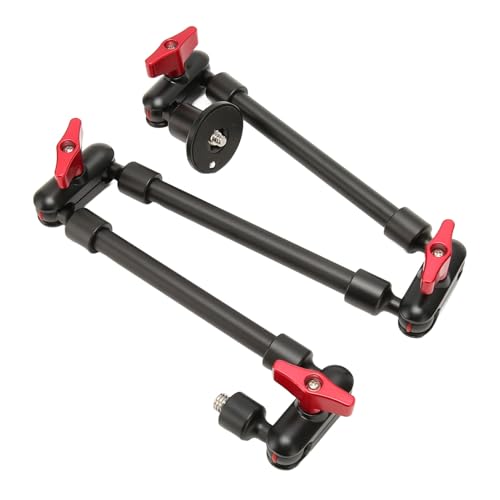Soporte de Cámara Articulado Ajustable Goshyda, Rojo, Montura de Brazo, 31 Pulgadas/78 Cm, Varilla de Extensión Ajustable, Rotación de 360 Grados, Tornillos de 1/4 y 3/8 Pulgadas