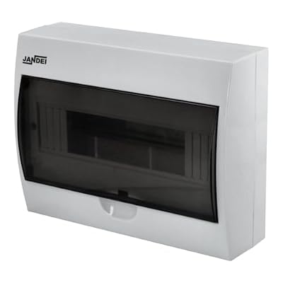 Jandei - Caja de Distribución Eléctrica Para Superficie con Puerta Para 12 Módulos, Tapa translúcida