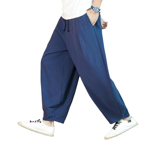 Pantalon d'été en coton et lin de qualité supérieure coupe chinoise