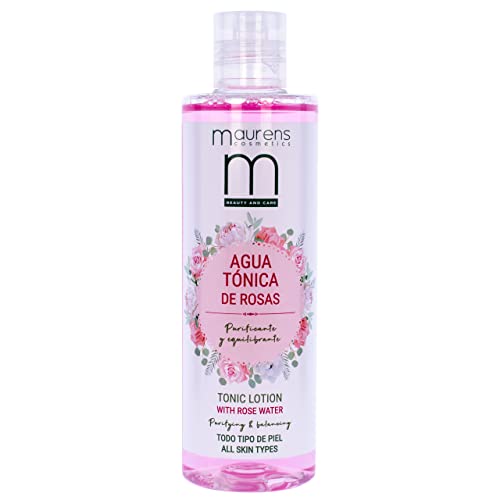 Maurens, Tónico Facial Agua de Rosas, refresca, purifica, hidrata, suaviza y equilibra la piel. Agua Tónica de Rosas adecuada para todo tipo de pieles. 250 ml