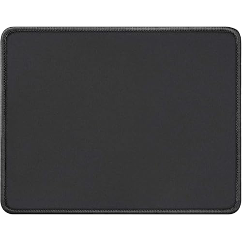 Mauspad mit genähtem Rand, Gaming Mousepad, Computer-Mausmatte für Gaming, Zuhause und Büro, Schwarz