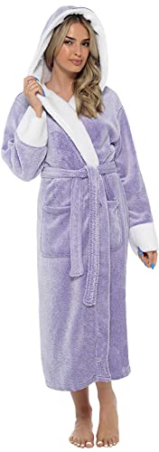 KATE MORGAN Ladies Soft & Cosy Hooded Dressing Gown (Medium, Heather Shimmer)