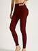 Fashion Women's High-Waisted Fleece-Lined Yoga Pants, Full Length Slimming Leggings with Tummy Control (US, Alpha, M, Red)