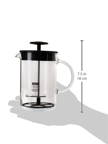 Bodum Espumador de leite manual Latteo 1446-01US4, 236 ml, preto