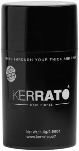 KERRATO HAIR FIBRES For Thinning Hair | Natural Black, 11.5g | Conceals Hair Loss Instantly | Natural Hair Thickener & Fibers For Thin Hair For Men and Women
