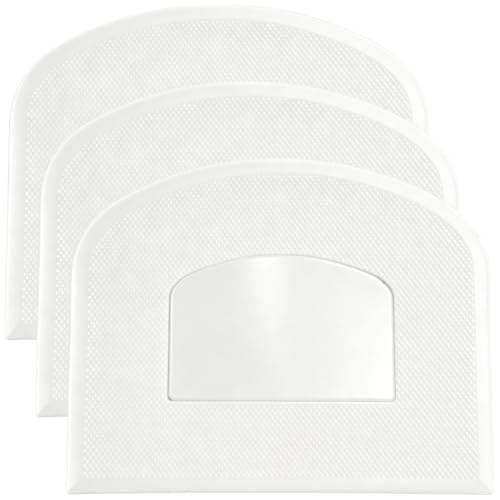 SURDOCA Dough Scraper Bench Scraper - 3P 4.7x3.7" Plastic Flexible Bowl Scraper, Sharp Edge & Angles Cake Scraper. Non-Slip Bakeware Decorating Tools Sculpting & Modeling Tools - Pure White